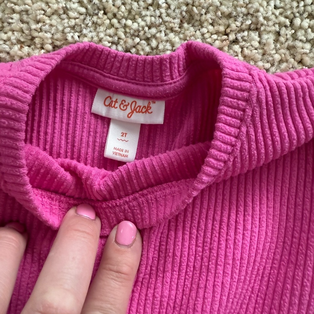 Cat & Jack Pink Ribbed Two-Piece Set - Picture 4 of 5